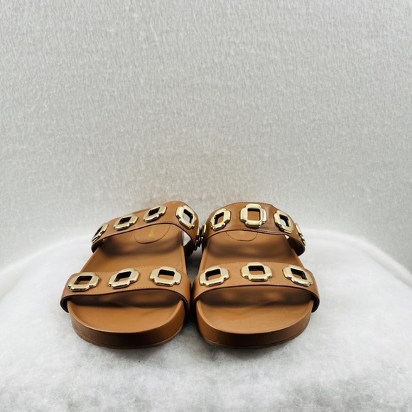 Larroudé Slide In Caramel Leather Size 9 NWOB Handmade in Brazil - Picture 5 of 11